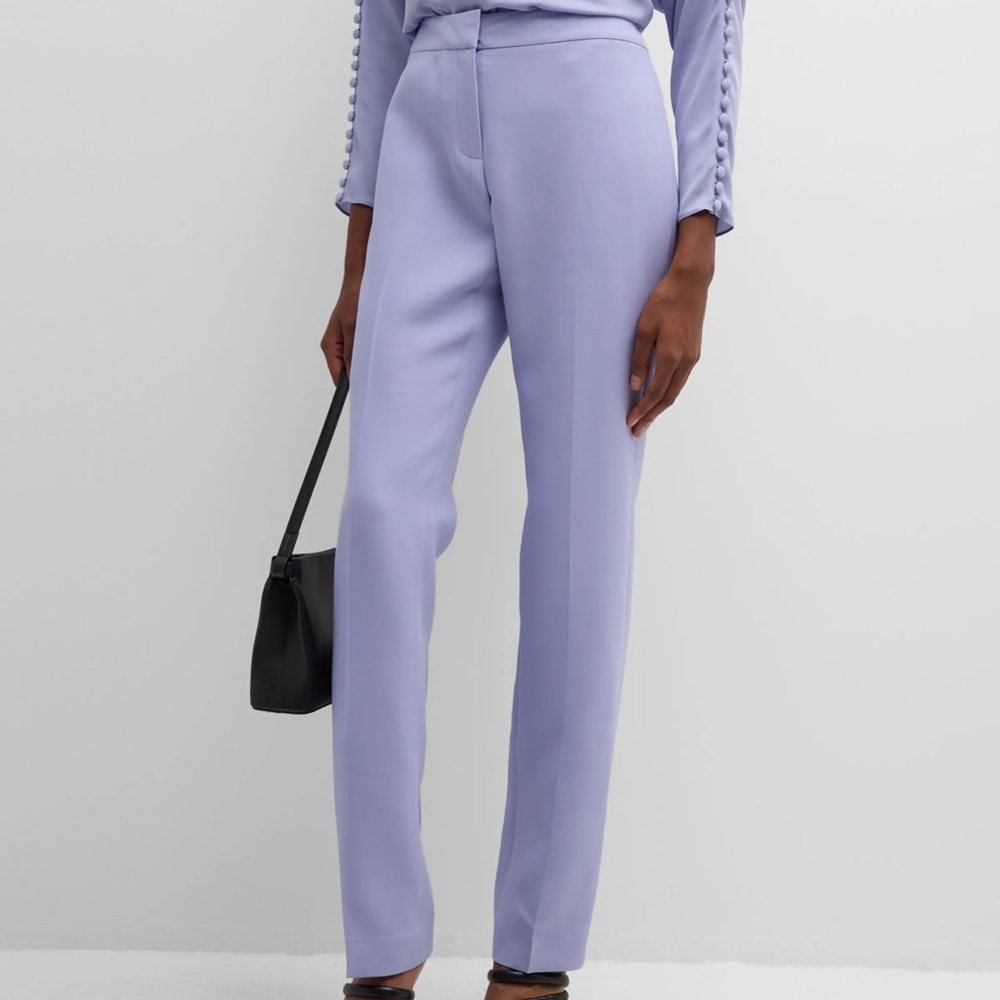 Lafayette 148 New York ! Barrow Straight-Leg Wool-Silk Pants